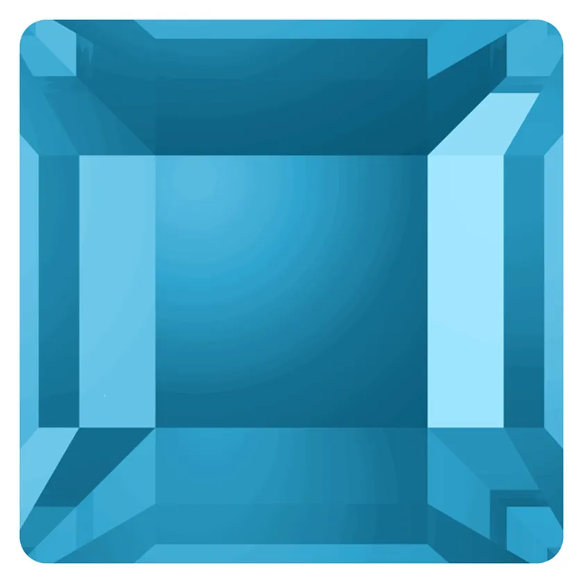 2400 Swarovski Square Flatback No Hotfix, Aquamarine (202)