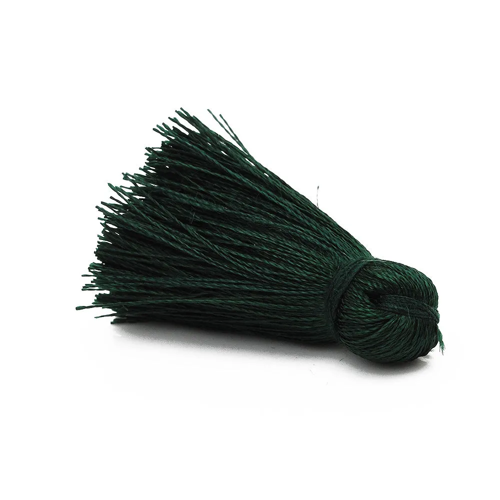 3cm Silky Tassels,Blackish Green Fashion Mala Necklace Tassels, Handmade Jewelry Tassels, 20pcs/lot