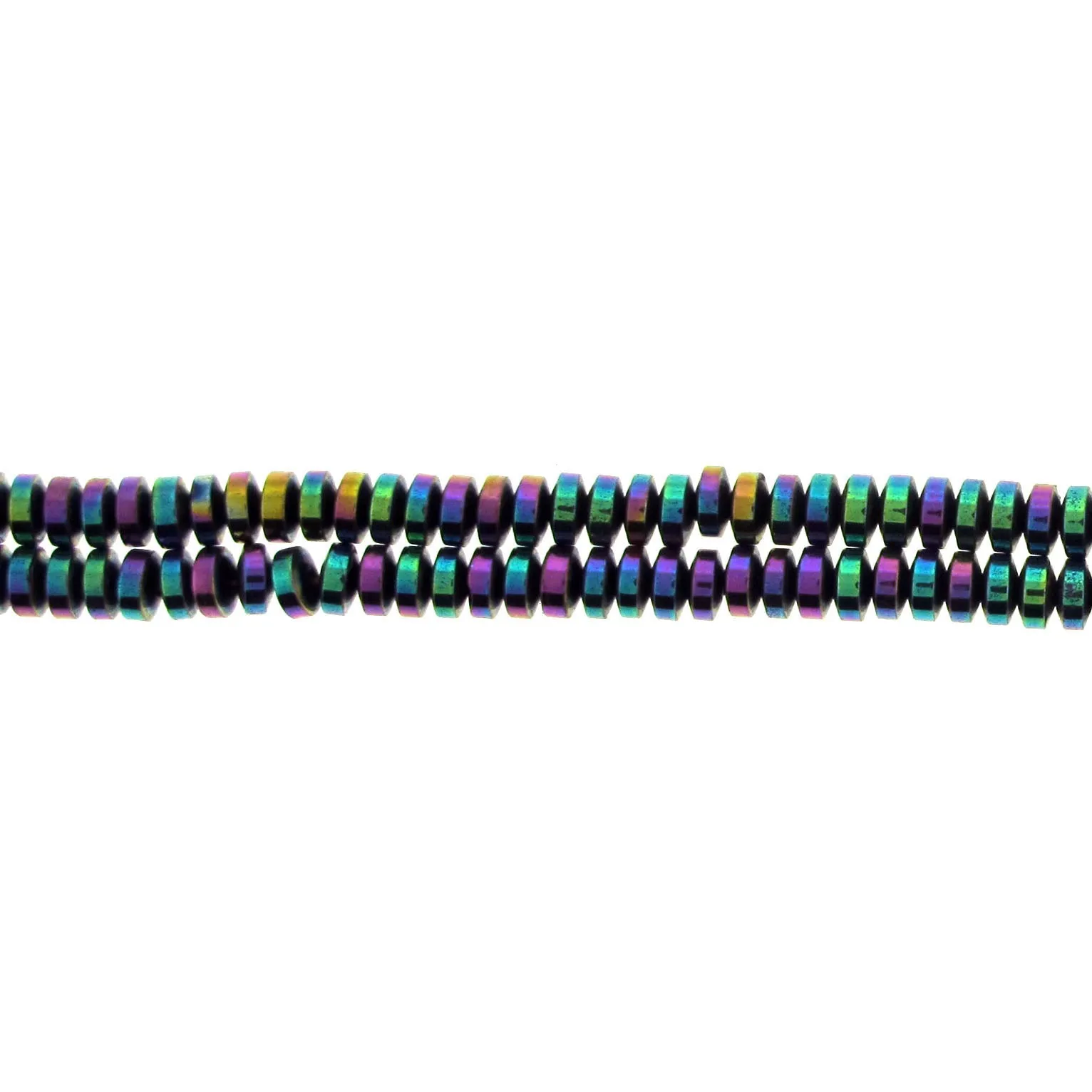 4mm Magnetic Hematite Rondelle Rainbow MH41
