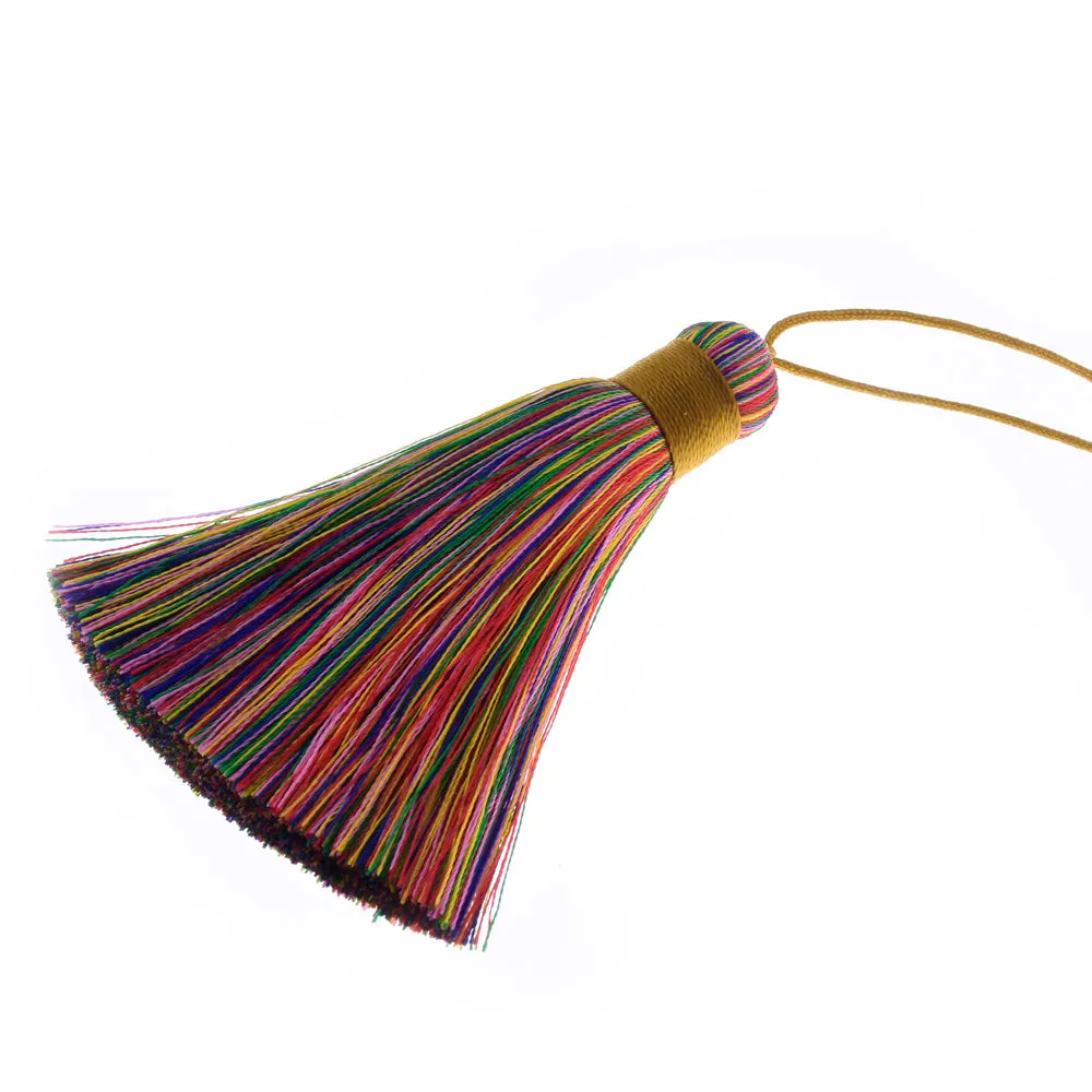 8cm High quality Handmade Silk Tassel Multicolor Rayon Tassel Supplies for jewelry bag charm 2pcs
