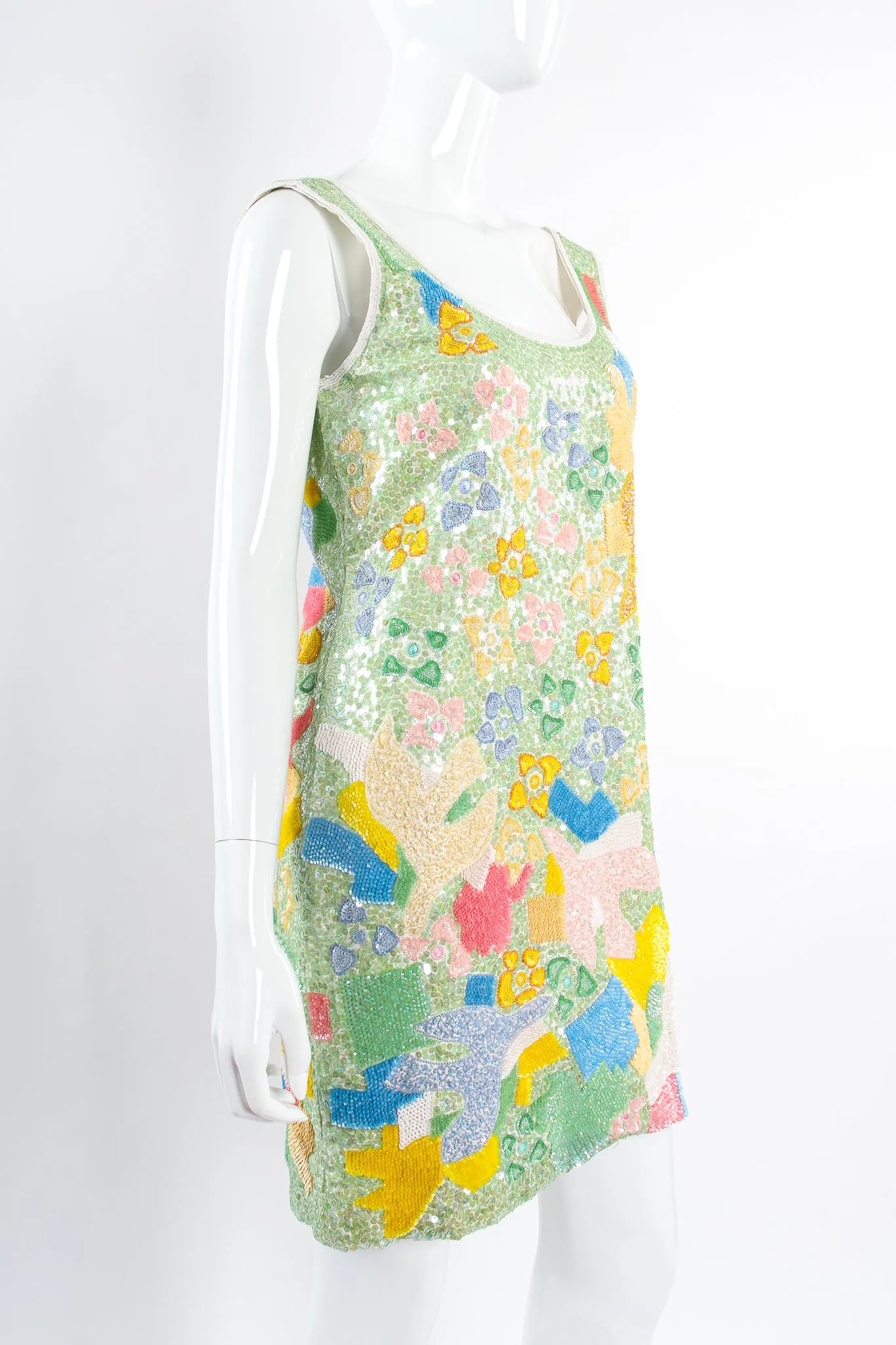 Abstract Garden Sequined Dress