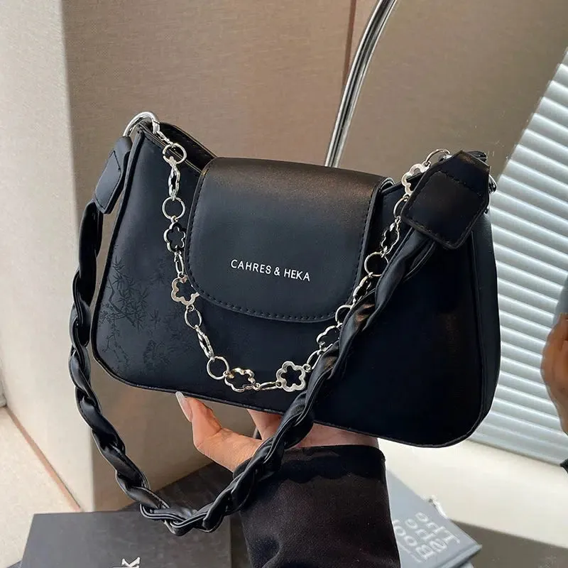 Braided Chain Strap Crossbody Handbag