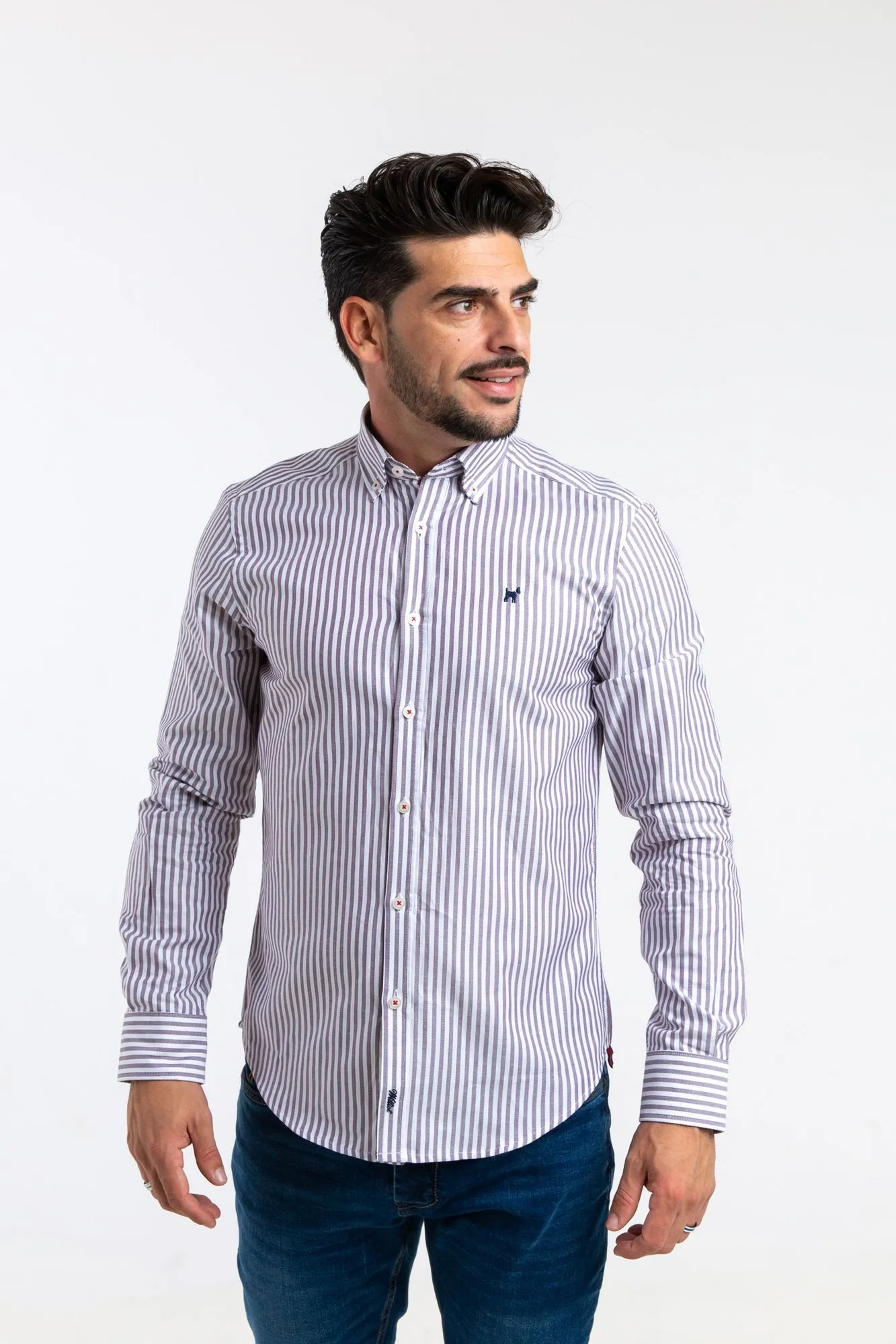 Camisa Raya Oxford Burdeos Slim Fit