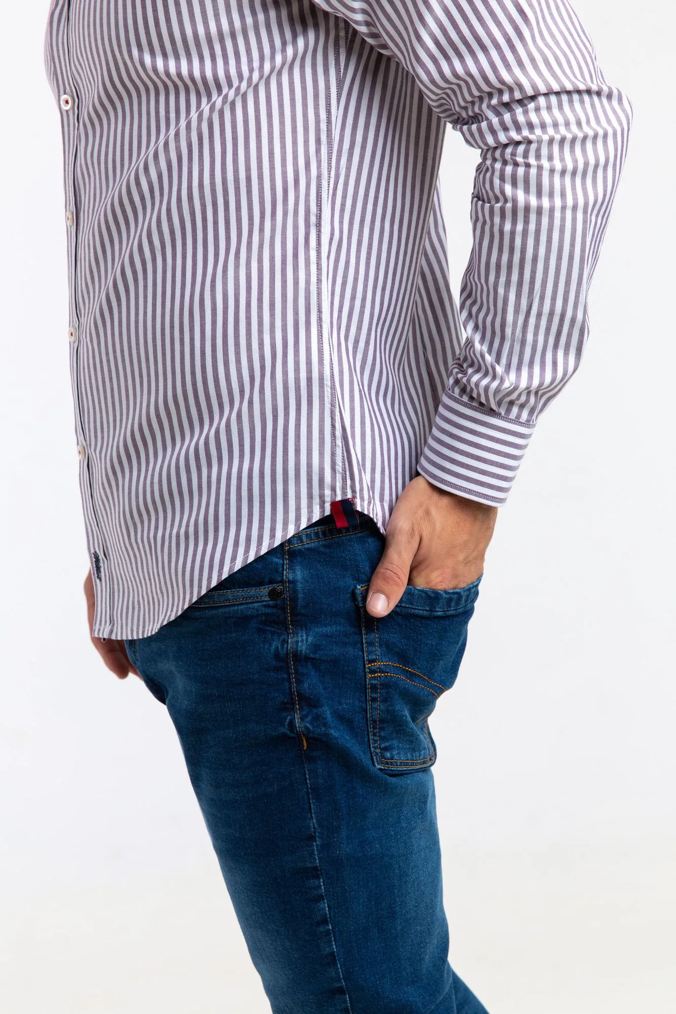 Camisa Raya Oxford Burdeos Slim Fit