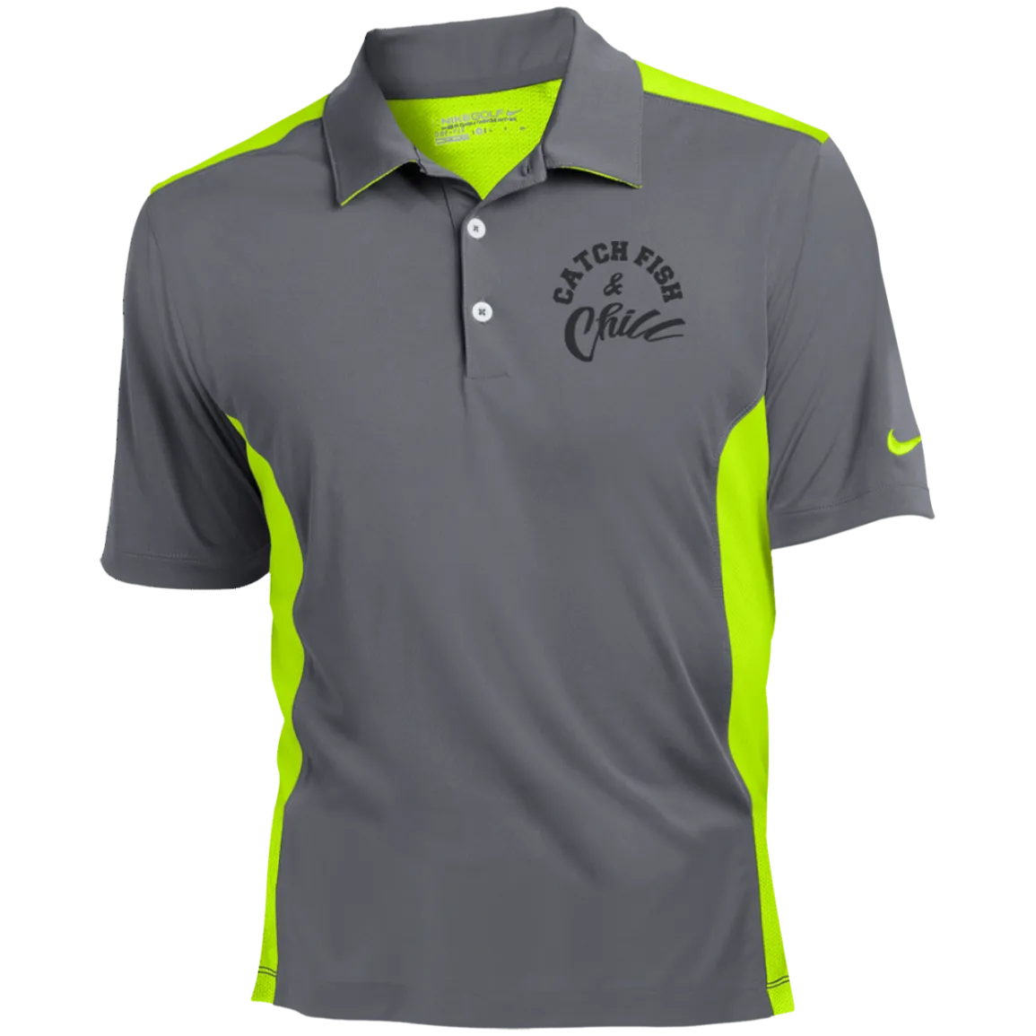 CATCH FISH & CHILL-Nike Golf Dri-Fit Colorblock Mesh Polo