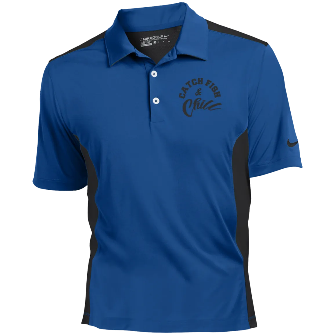 CATCH FISH & CHILL-Nike Golf Dri-Fit Colorblock Mesh Polo