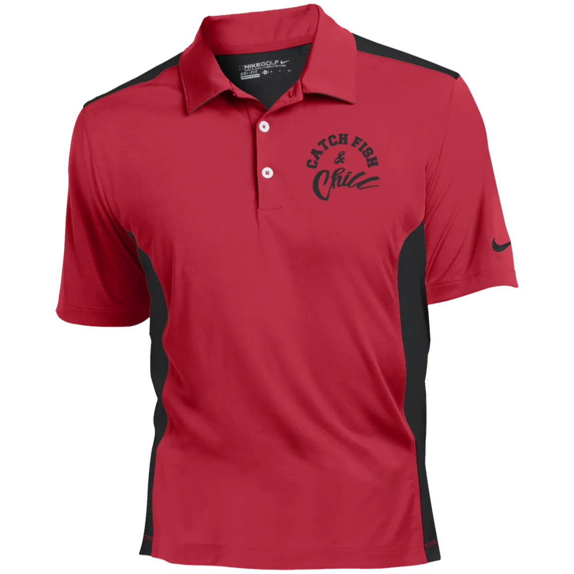 CATCH FISH & CHILL-Nike Golf Dri-Fit Colorblock Mesh Polo