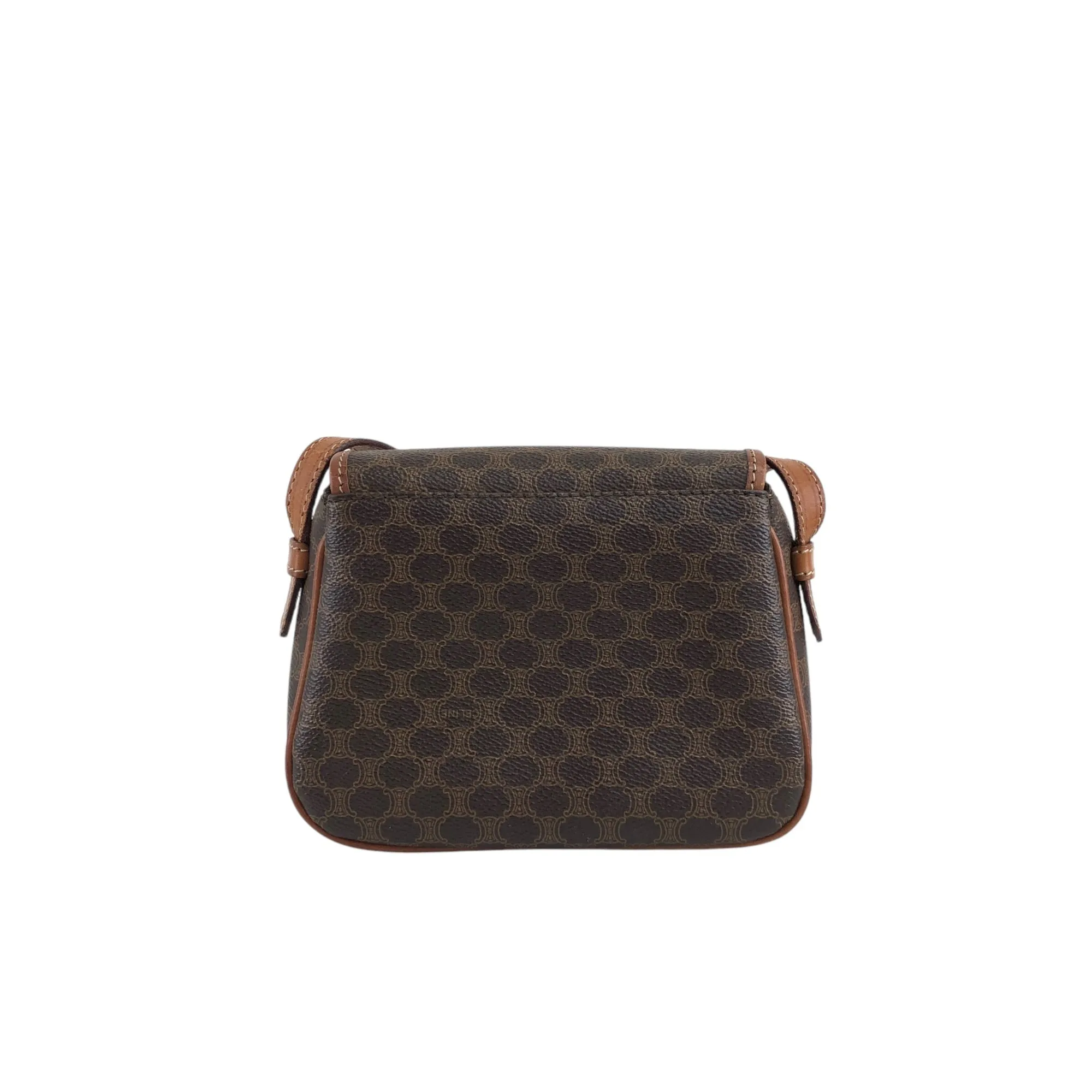 CELINE Macadam Blason Tassel Shoulder bag Brown Vintage mjke8i