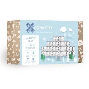 Connetix Magnetic Tiles Clear Rectangle 12 Piece Pack
