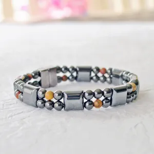 Double Strand Magnetic Bracelet w/ Red Creek Jasper