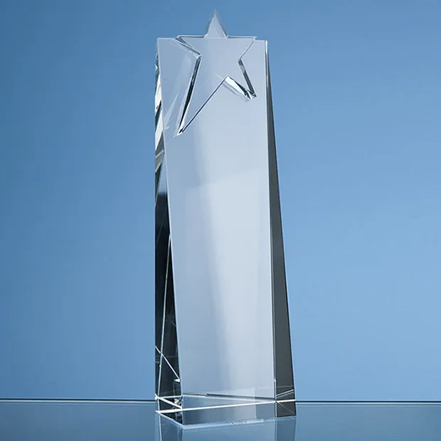 Engraved Crystal Star Rectangle Award