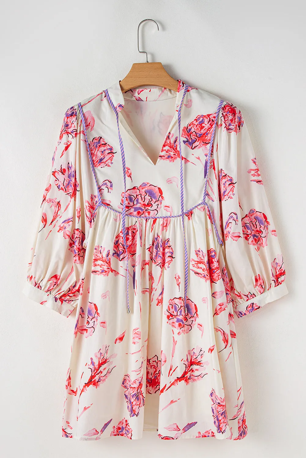Floral Print Babydoll Mini Dress