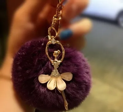 Fluffy Ballerina Keychain