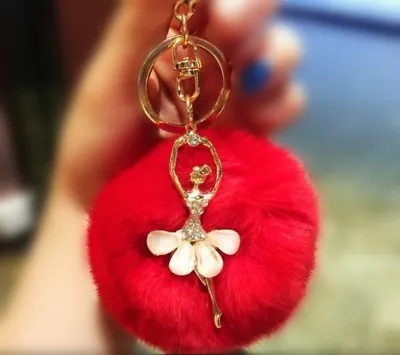 Fluffy Ballerina Keychain