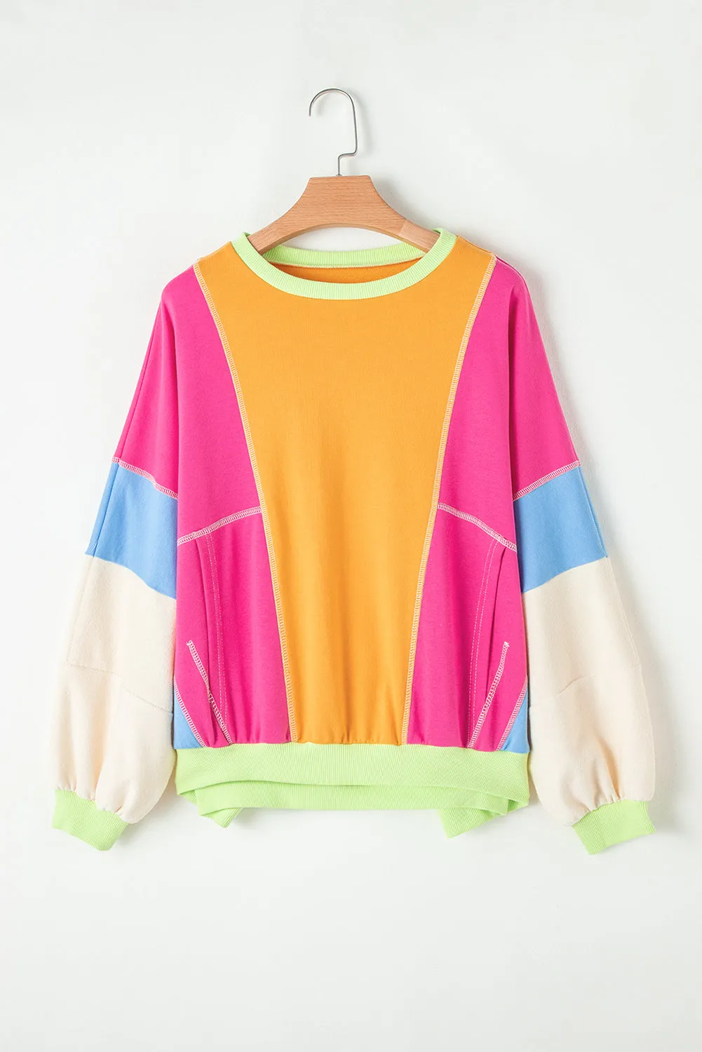 Grapefruit Colorblock Oversized Sweatshirt
