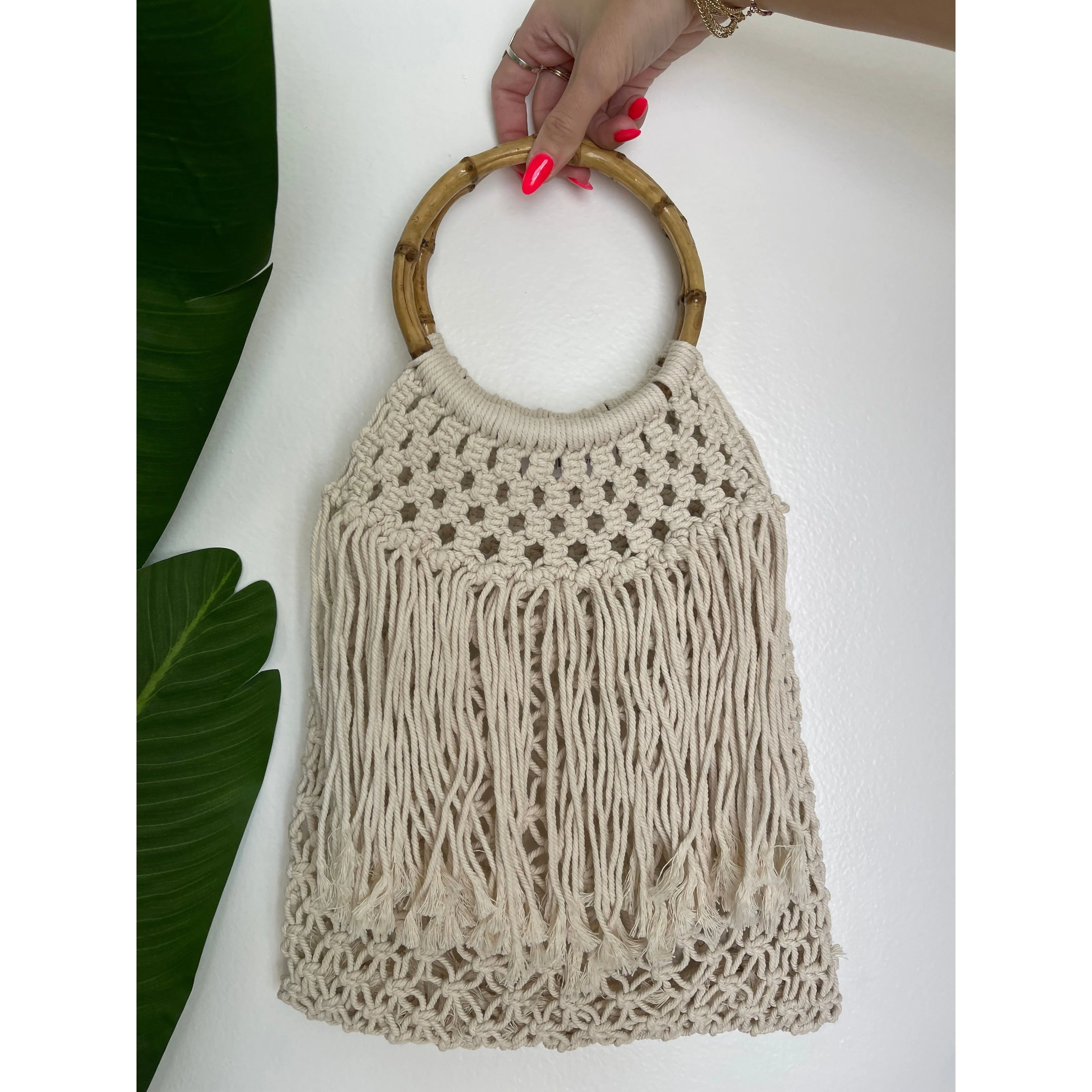 GSA Wooden Handle Woven Bag