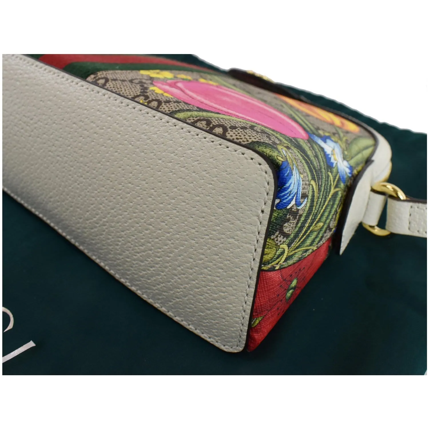 GUCCI Ophidia Flora Small Supreme Canvas Shoulder Bag Beige 499621