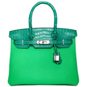 Hermes Birkin 30 Touch Vert Jade Vert Comics Nilo Crocodile Togo Palladium Hardware