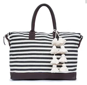 JADEtribe Valerie Weekender Tassel Pom Blac