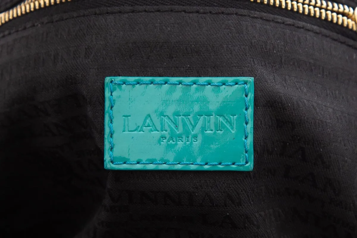 Lanvin Navy Alligator Shoulder Bag