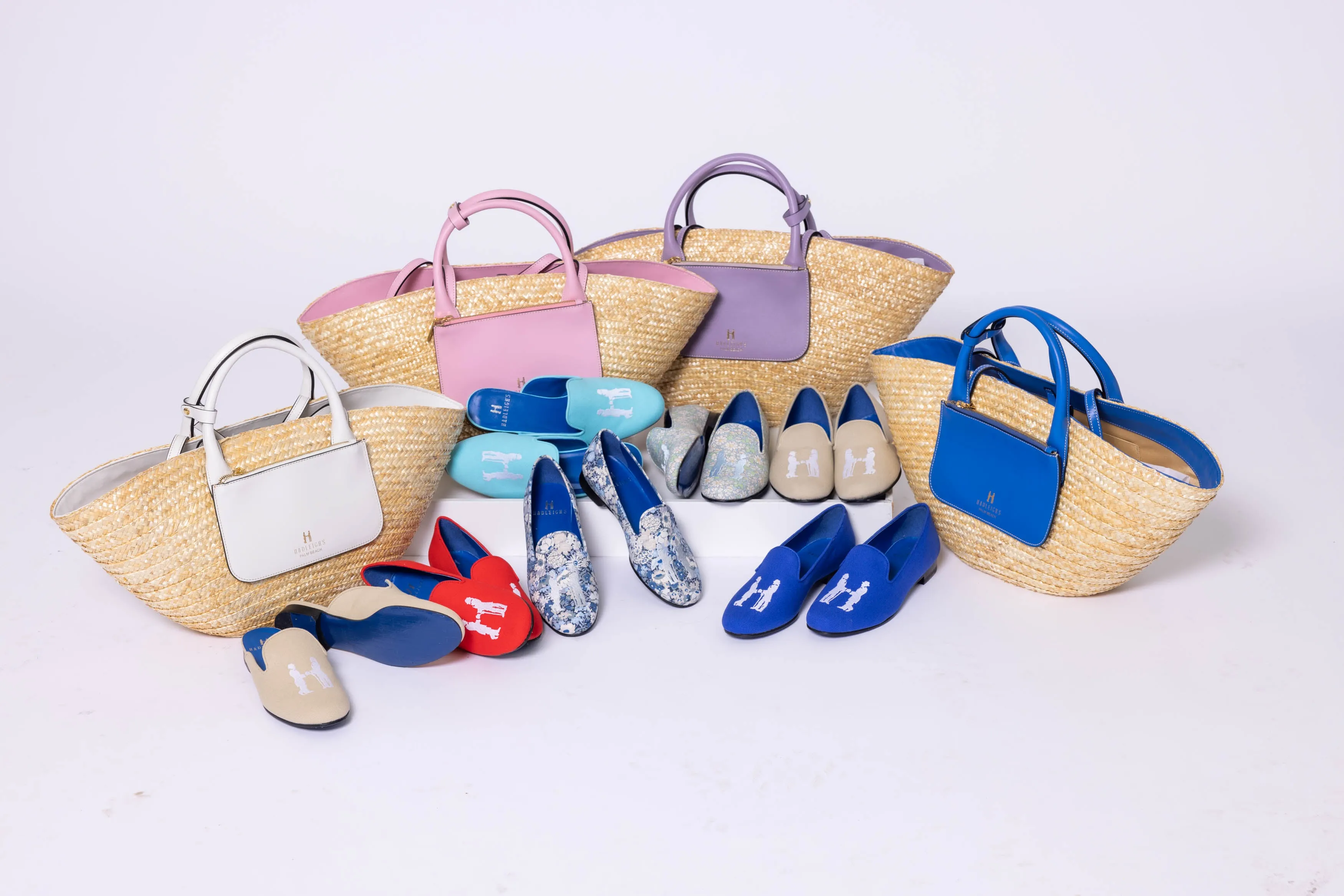 Leather Straw Tote Bag