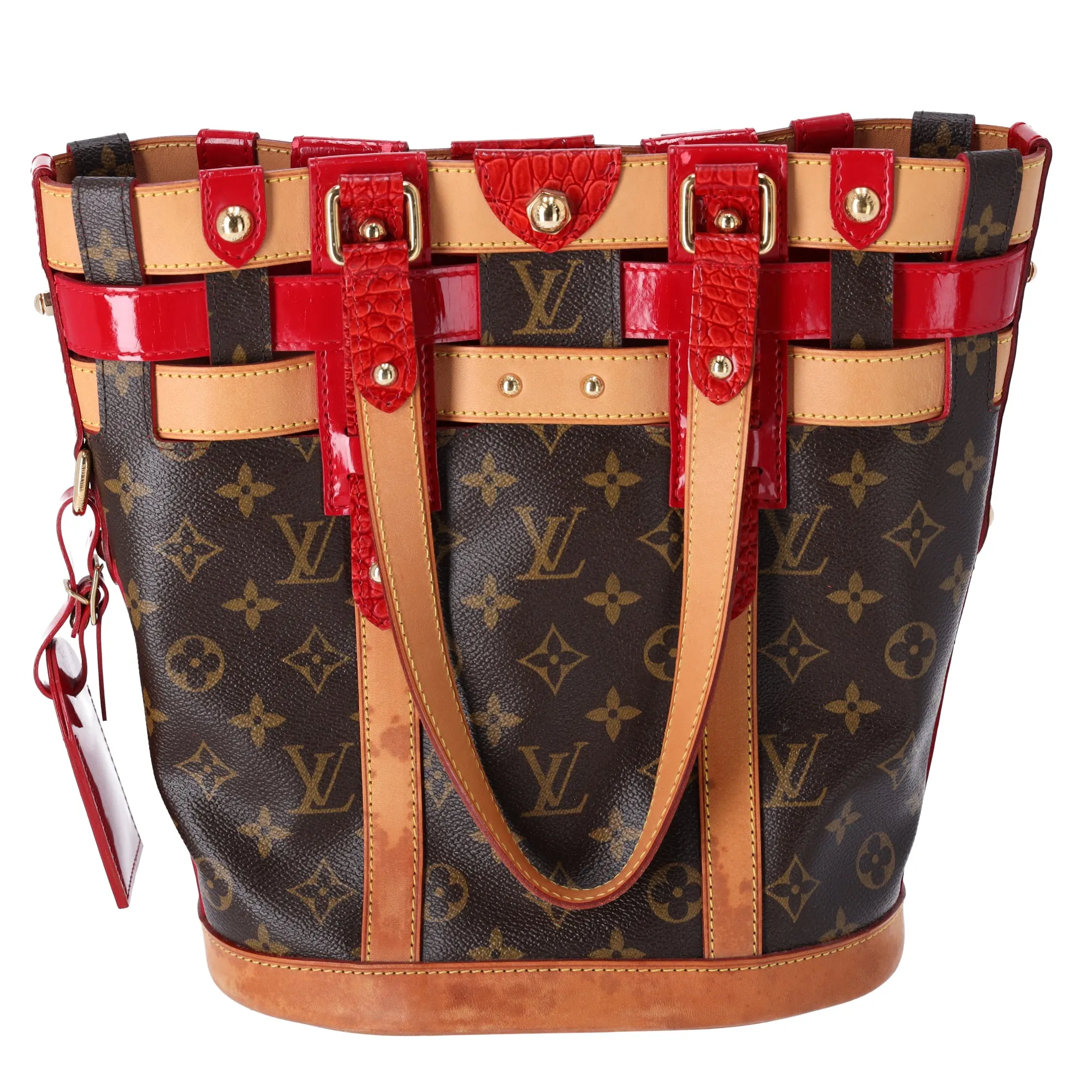 Louis Vuitton Neo Bucket Monogram Brown Red Ruby Shoulder Bag M95613