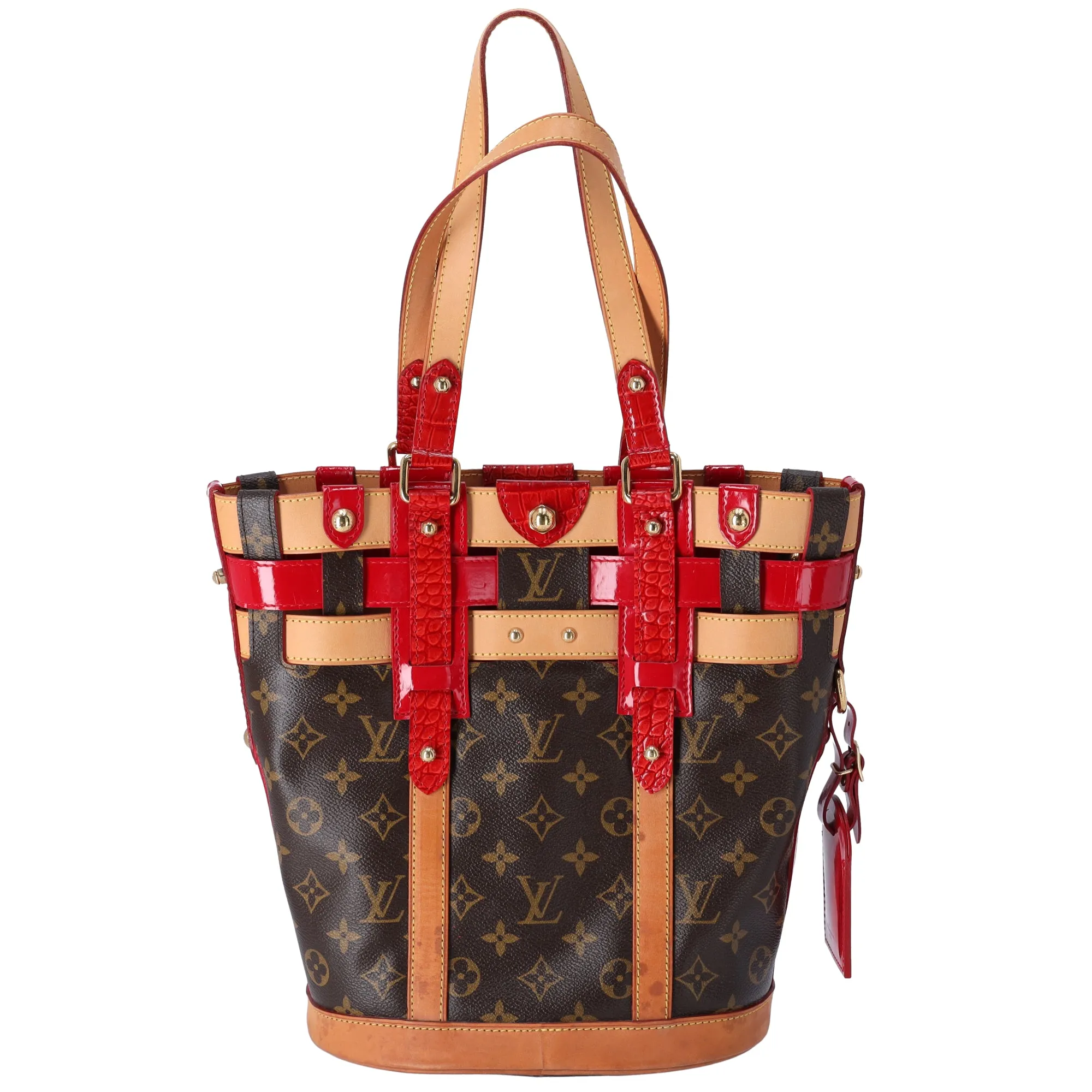 Louis Vuitton Neo Bucket Monogram Brown Red Ruby Shoulder Bag M95613
