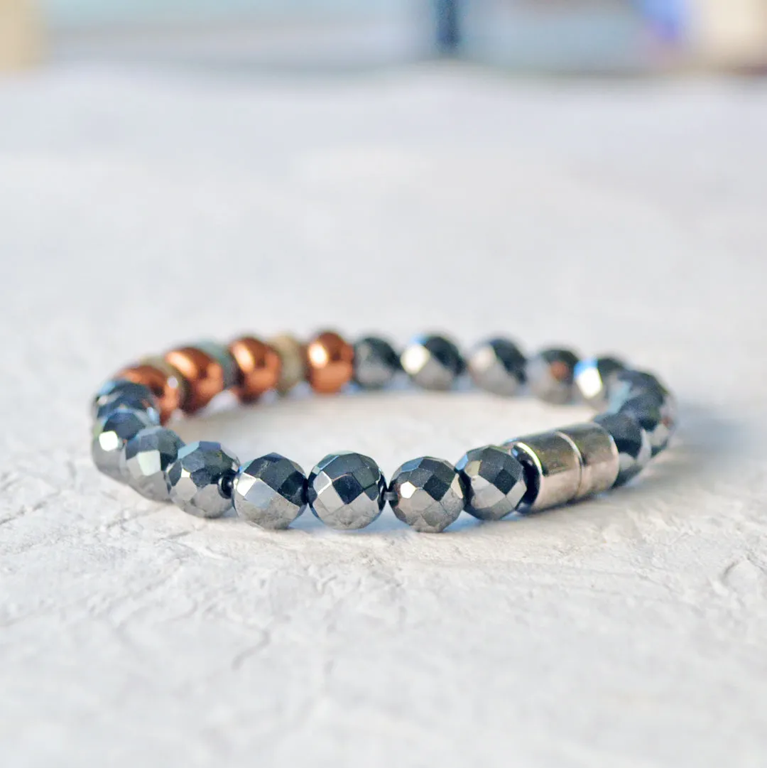Magnetic Therapy Bracelet w/ Copper & Serpentine
