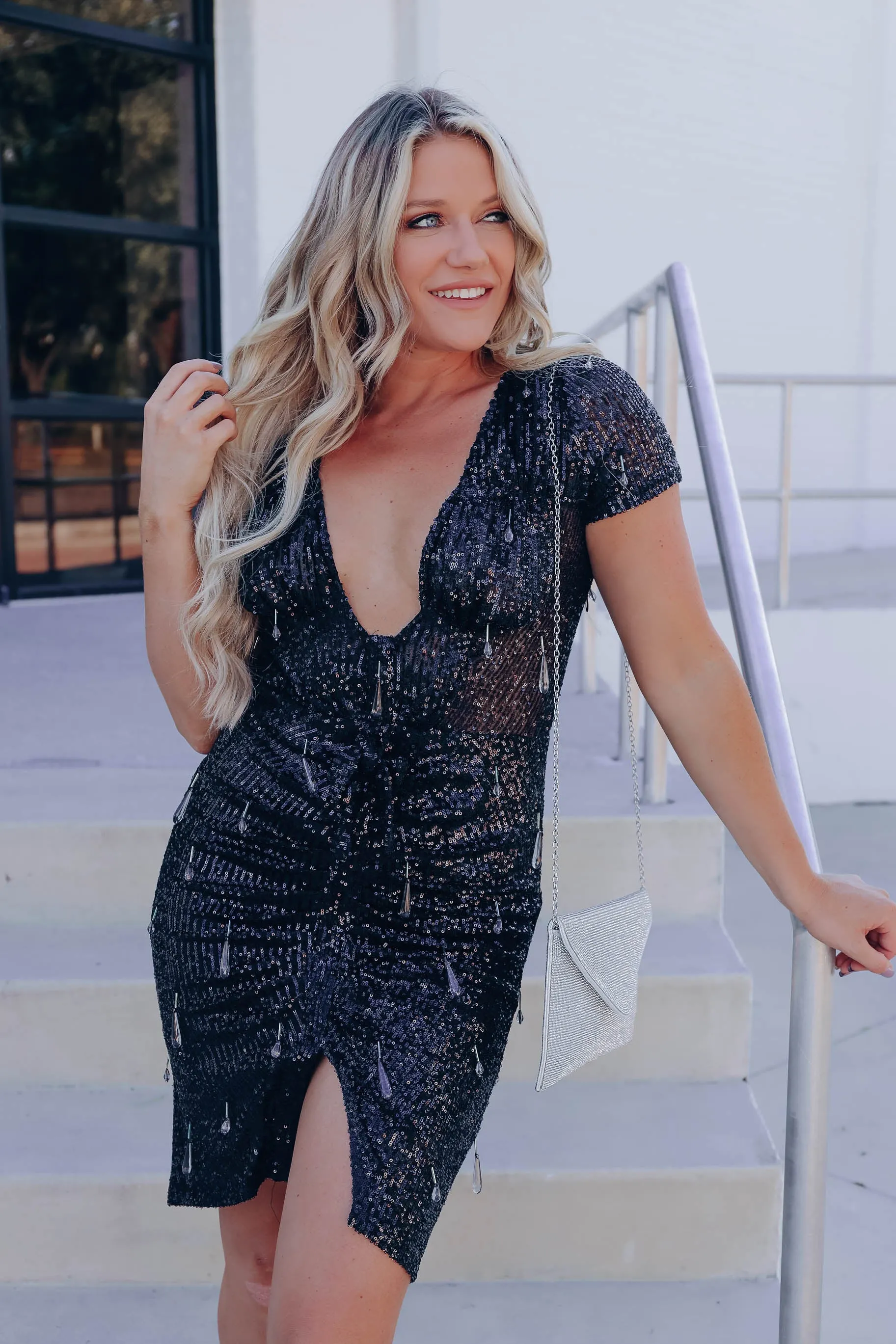 Marilyn Sequin Dress - Black