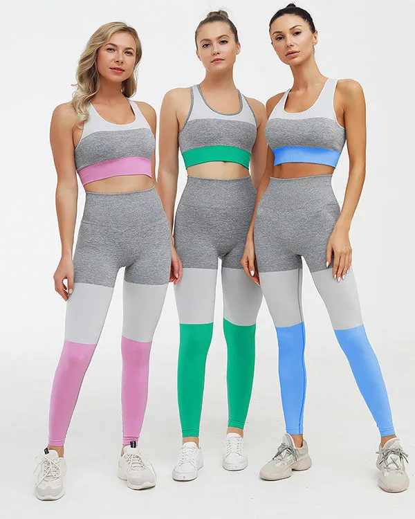 New Colorblock Seamless  Gym Sets