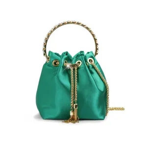 Paris Satin Bag- Green