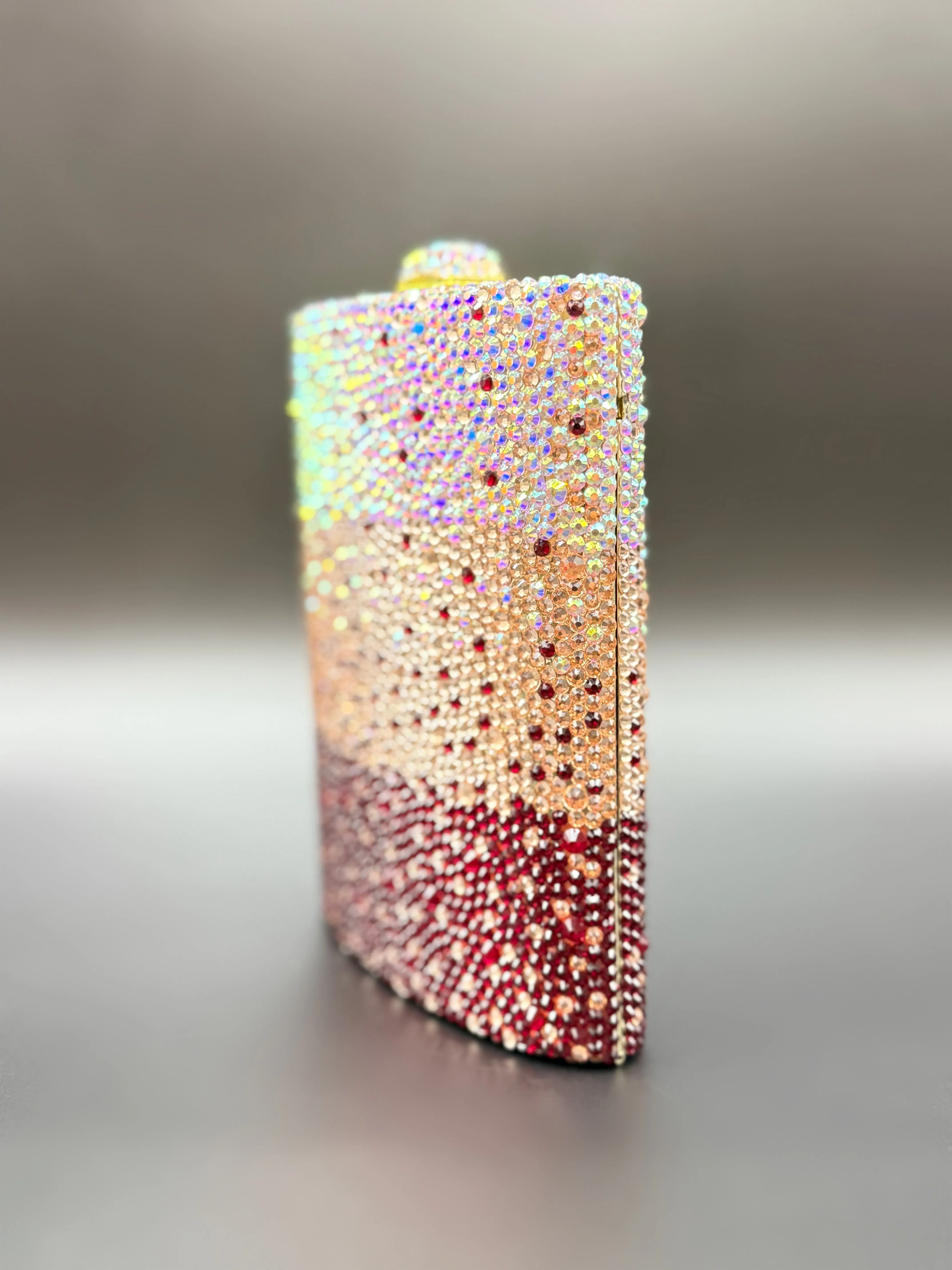 Red Ombré Crystal Clutch