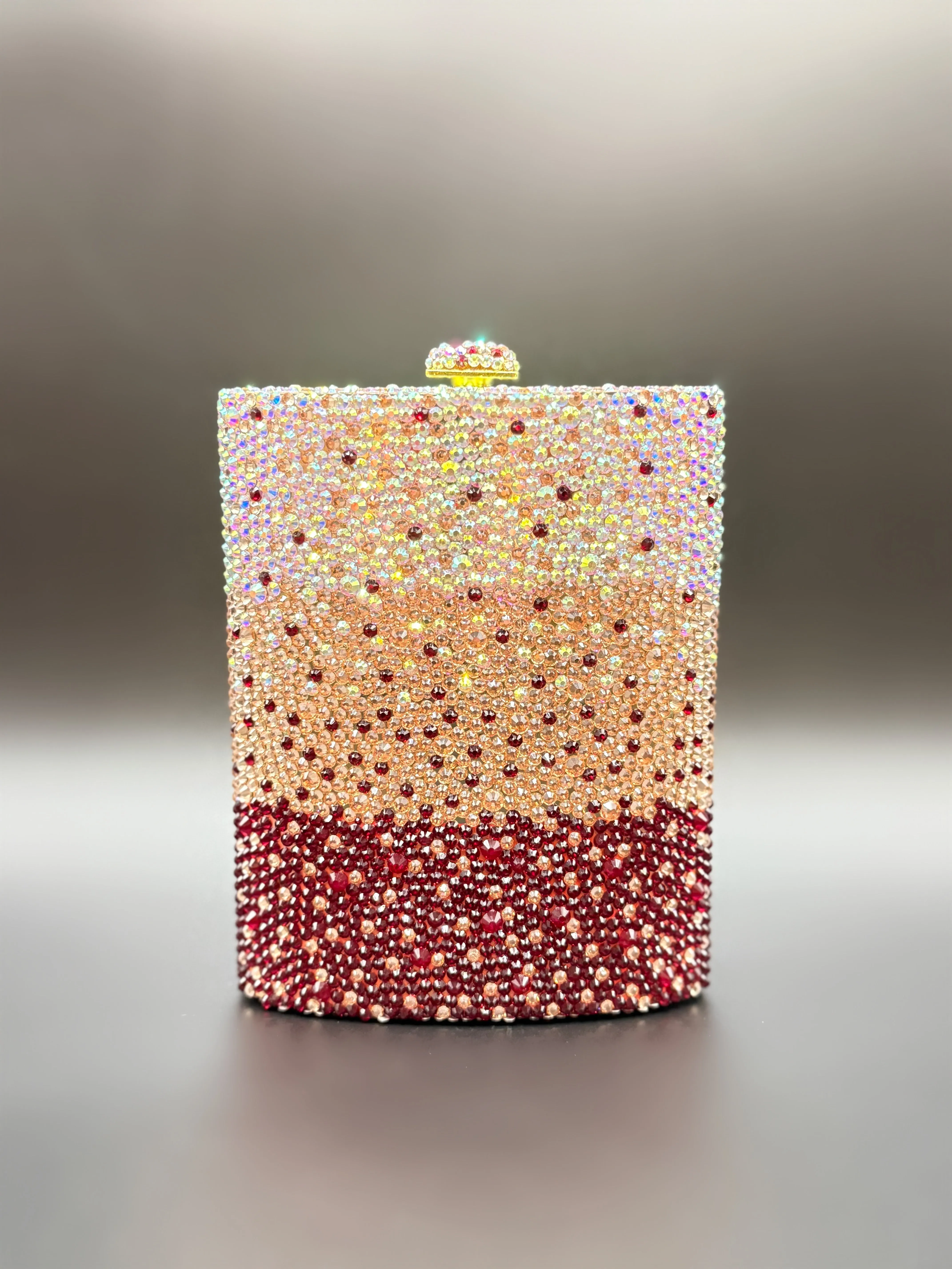 Red Ombré Crystal Clutch