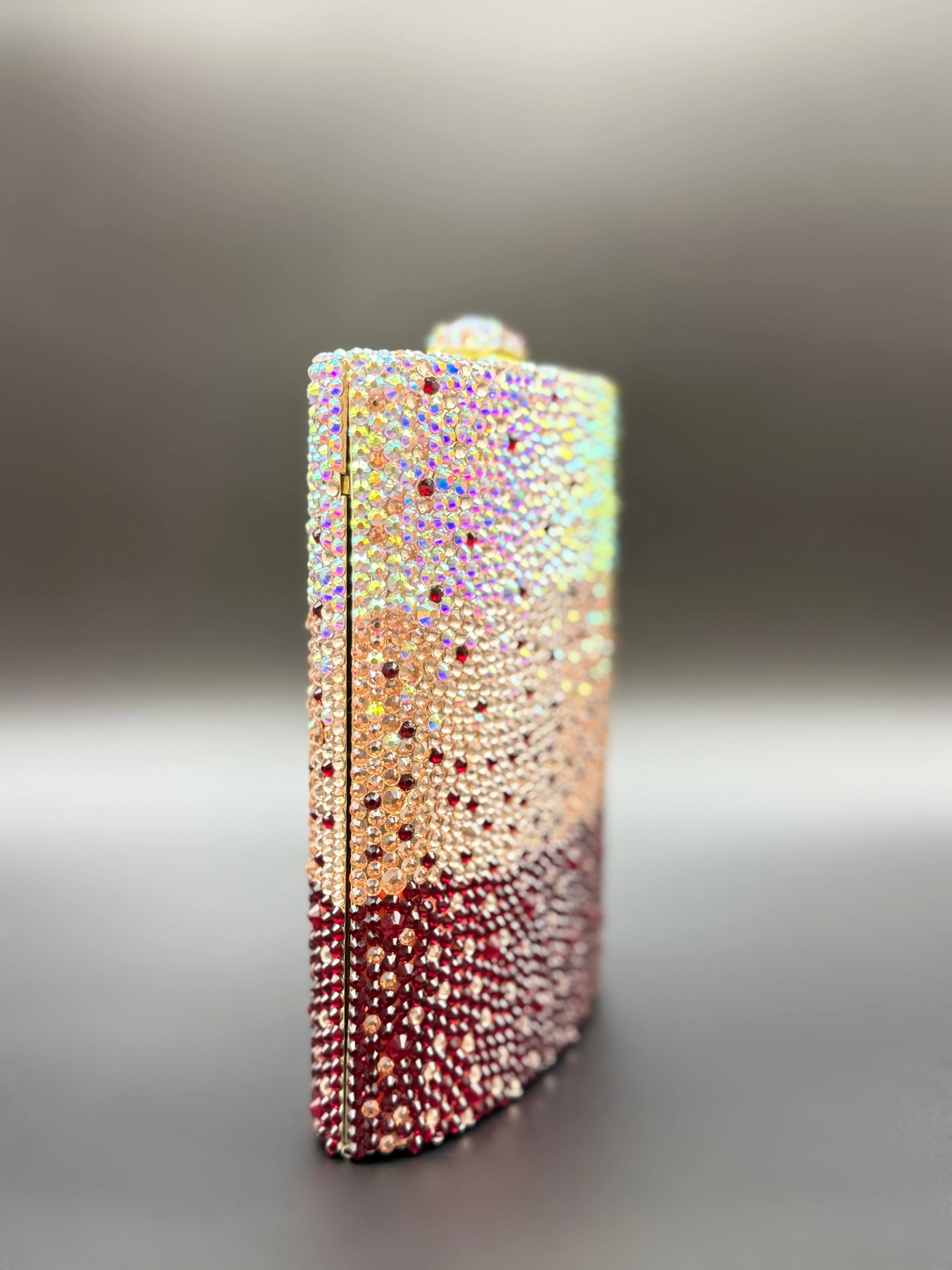 Red Ombré Crystal Clutch