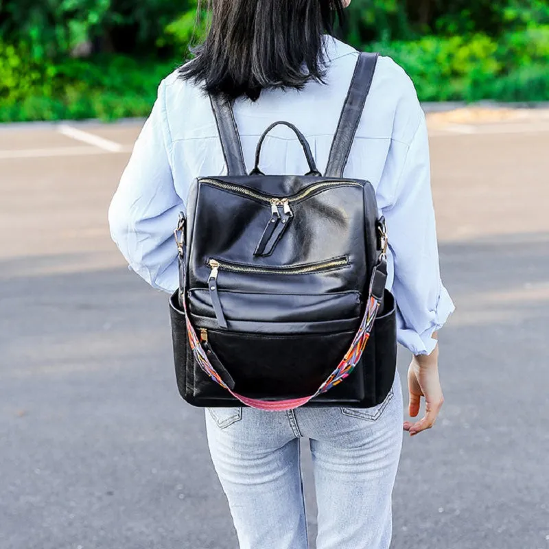 Retro PU Women's Backpack