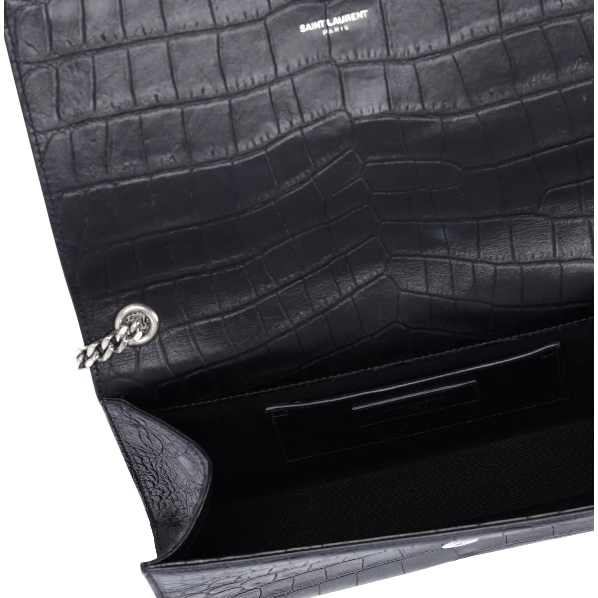 Saint Laurent Kate Medium Shoulder Bag 354119 Black Embossed Leather Tassel