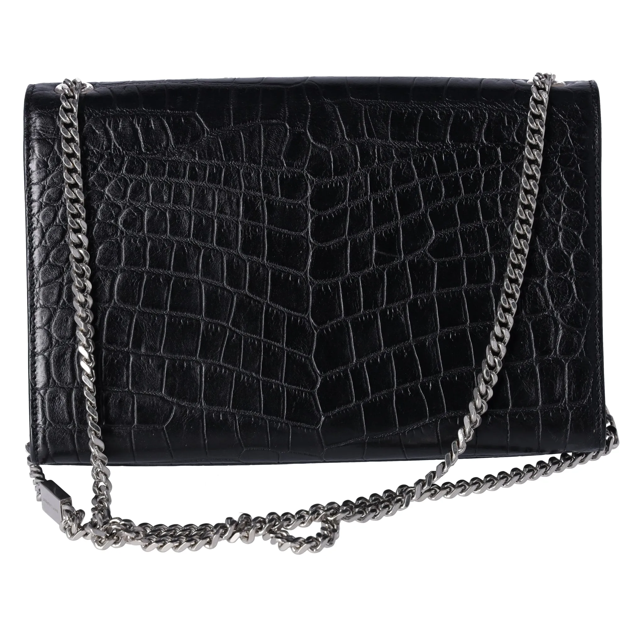 Saint Laurent Kate Medium Shoulder Bag 354119 Black Embossed Leather Tassel