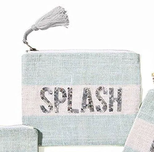 Seaside Blue Sequin Makeup Bag