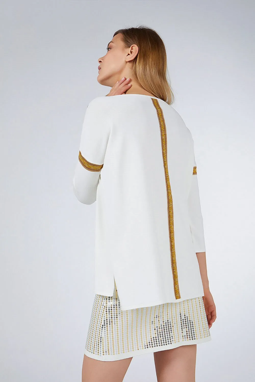 SEQUINED SKIRT WHITE