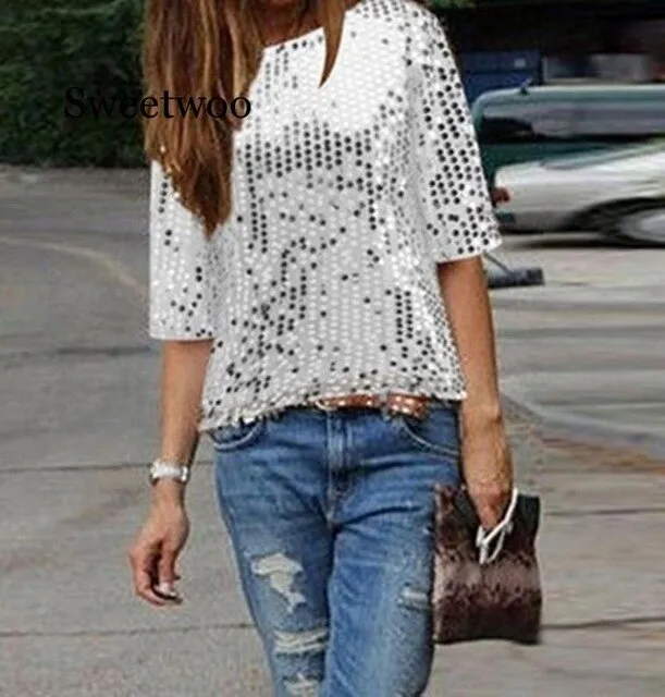 Sequined Streetwear Top