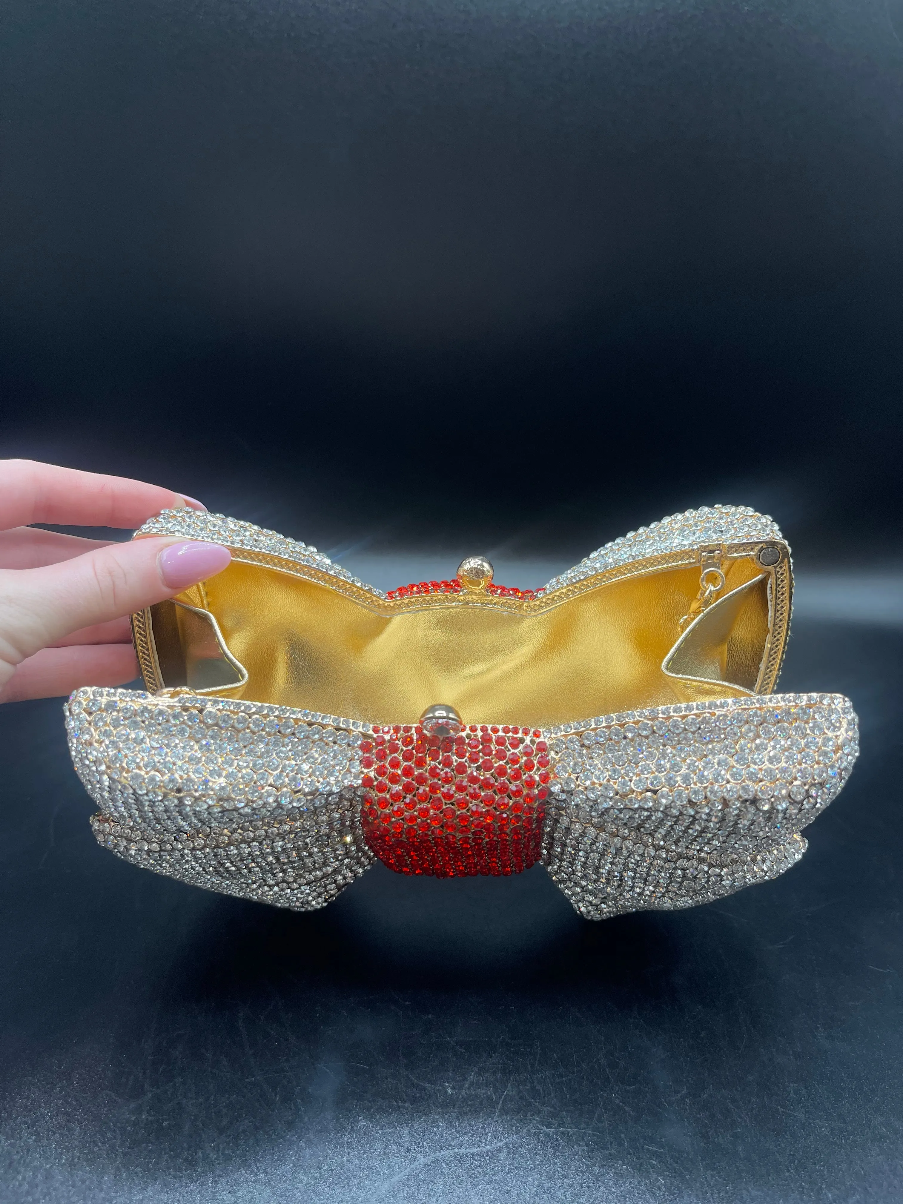 Silver and Red Bow