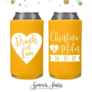 Slim 12oz Wedding Can Cooler #42S - Drunk In Love