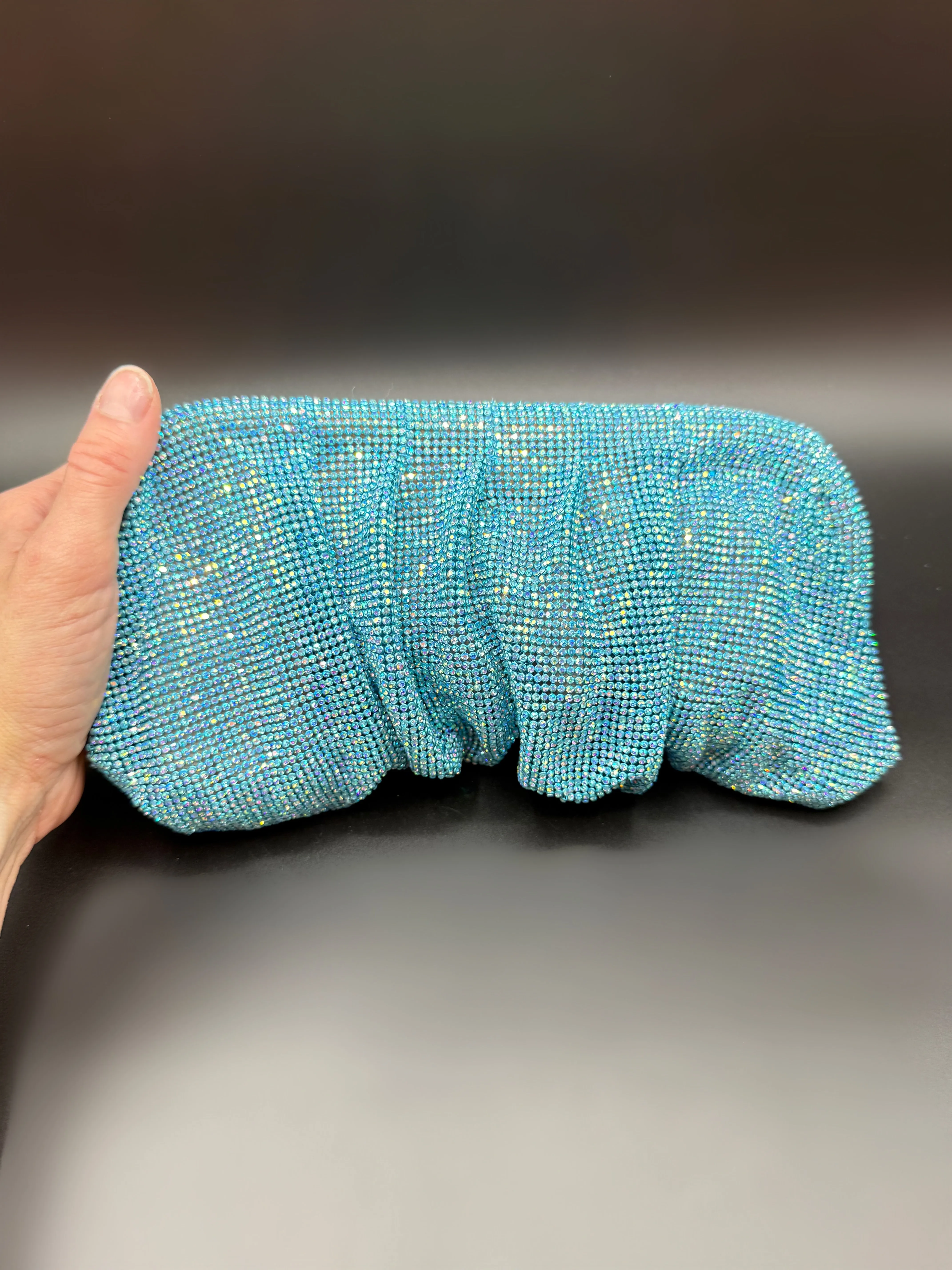 Slouchy Clutch Aqua AB