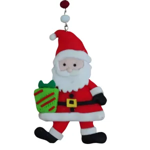 WHIMSICAL SANTA - LIME GREEN BASKET (Set/1) MAGNETIC CHANDELIER ORNAMENT