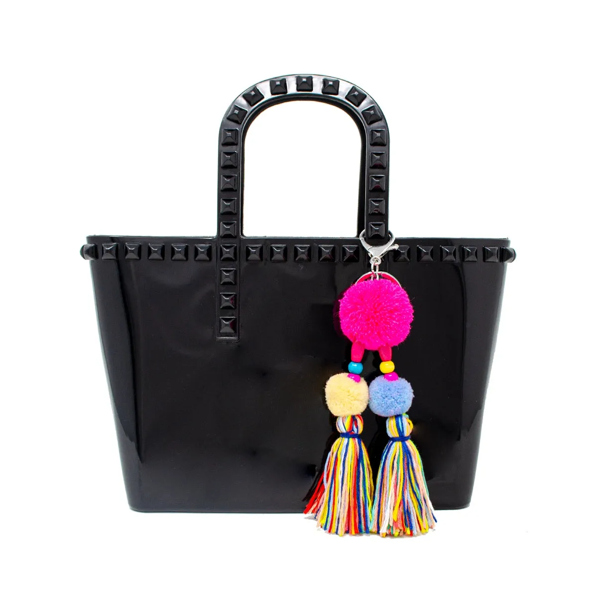 Zomi Gems Jelly Tote Bag w/Tassel - Black
